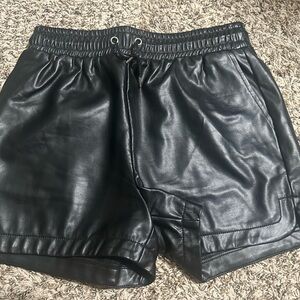 Faux leather shorts
